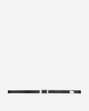 2cm Leather Belt Black