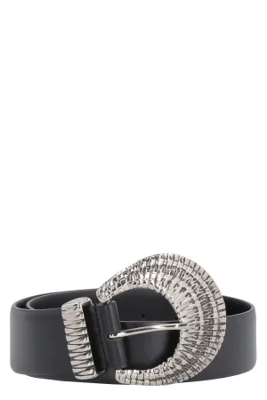 Alberta Ferretti Hand-Hammered Buckle Belt