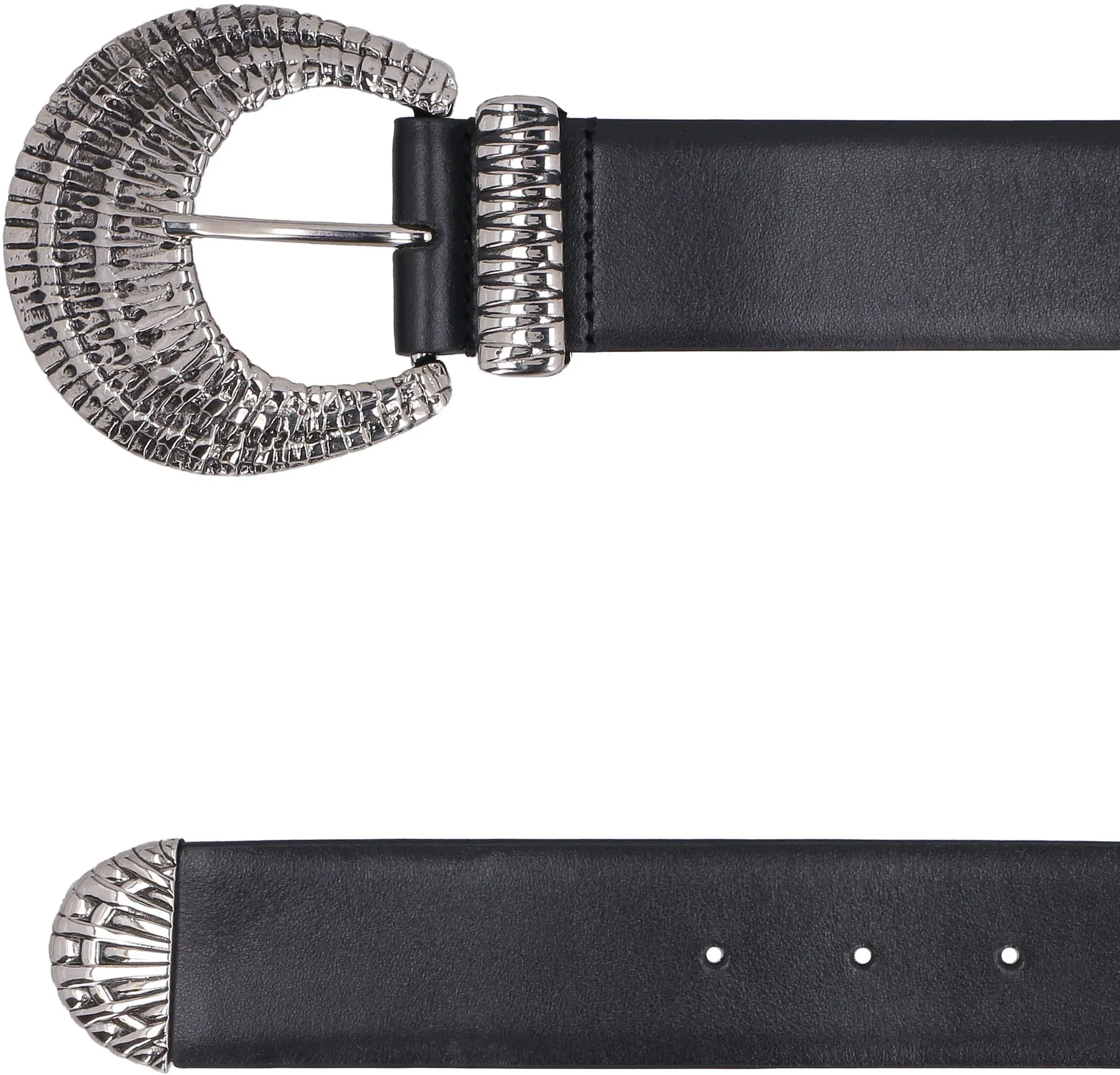 Alberta Ferretti Hand-Hammered Buckle Belt