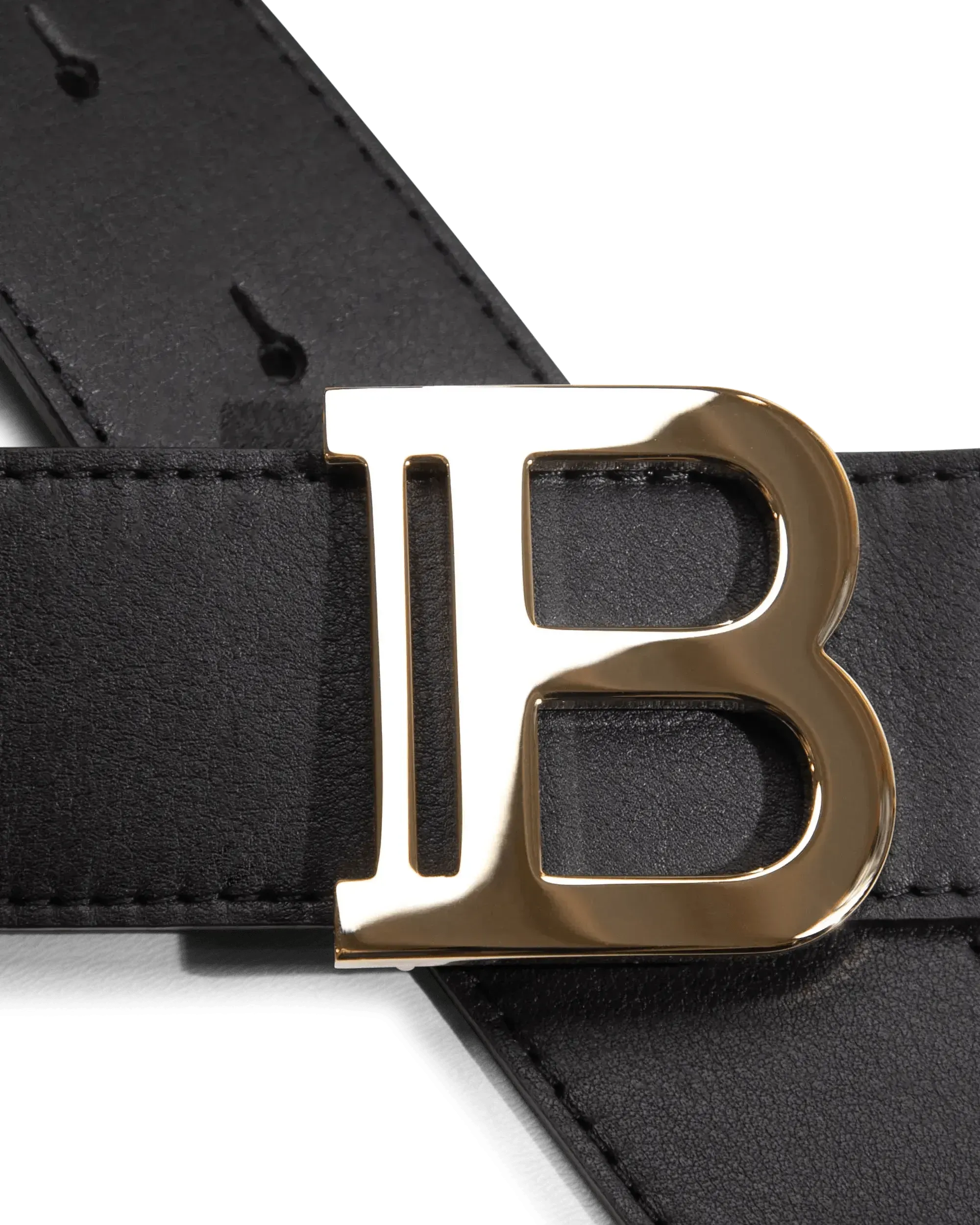 'B' Logo Leather Belt