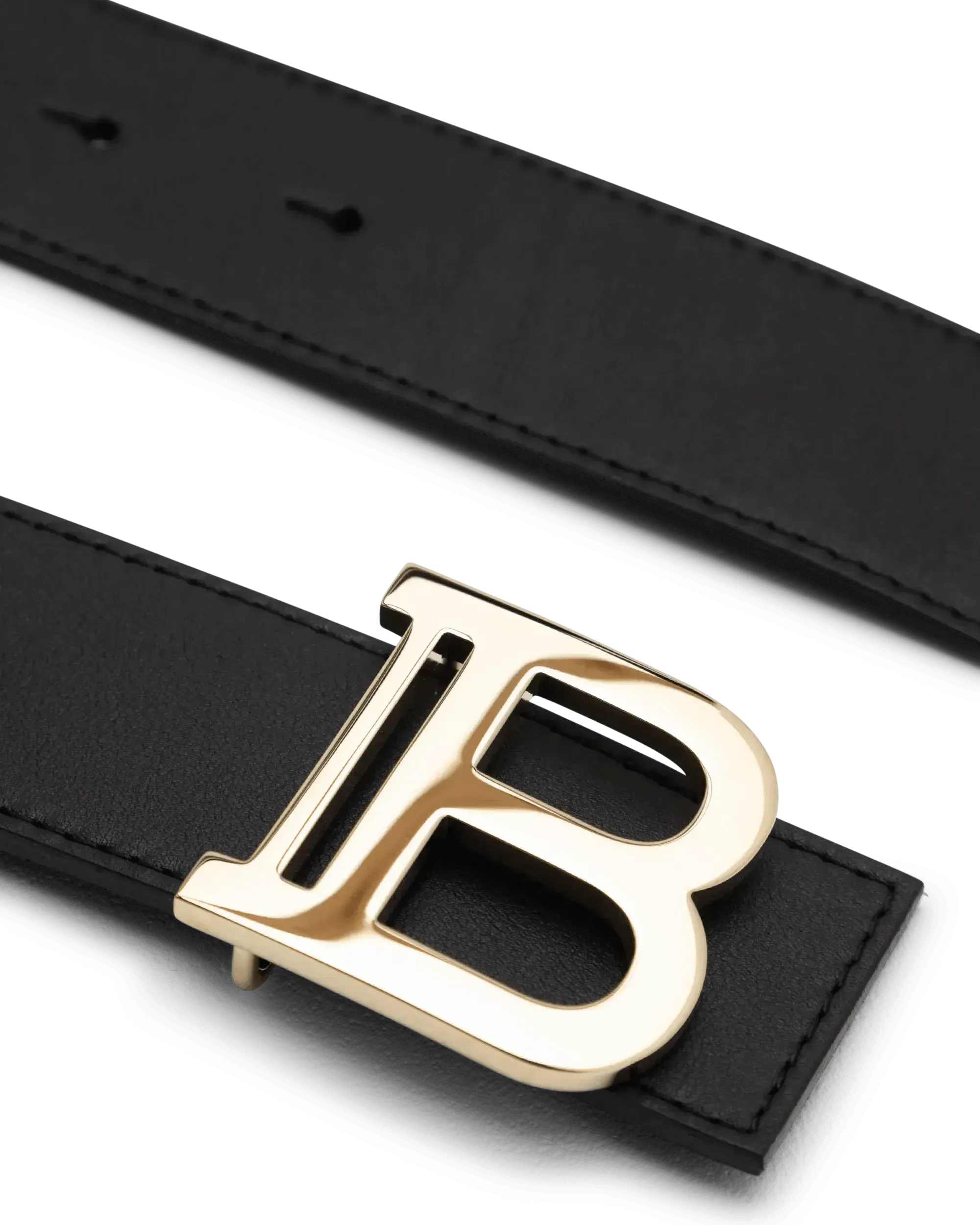 'B' Logo Leather Belt