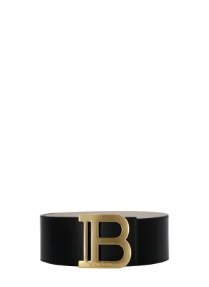 Balmain B Logo Plaque Buckle Belt