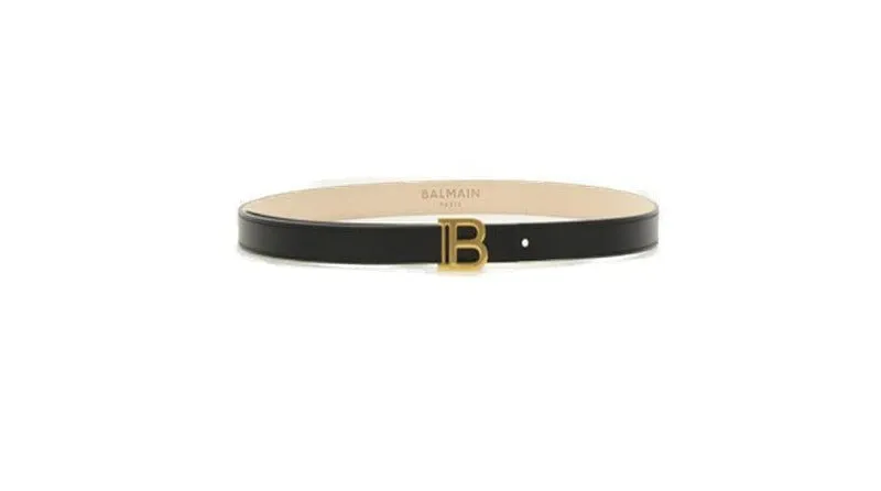 Balmain B Logo Plaque Buckle Belt