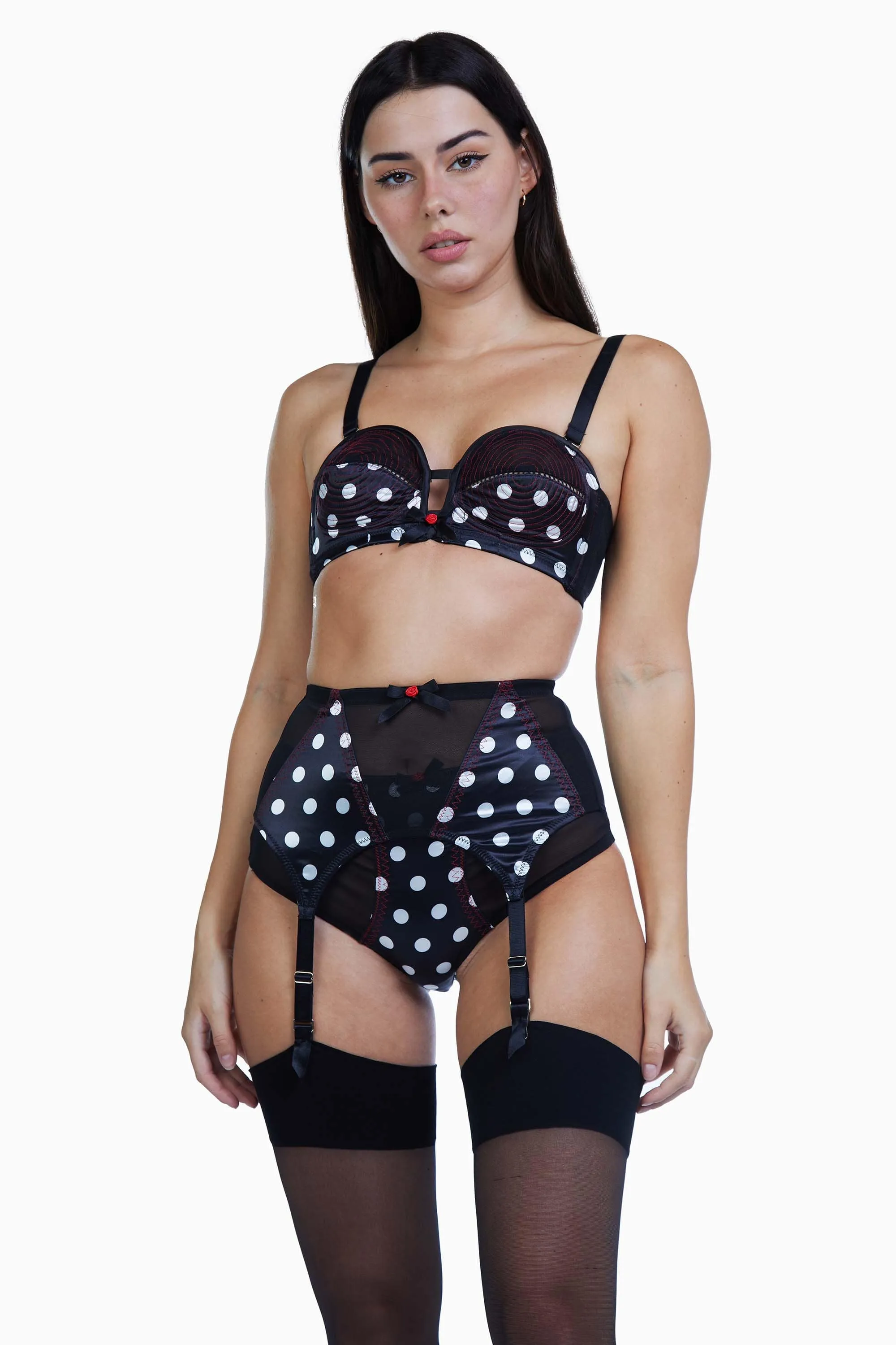 Bettie Page Spot 4 Strap Z stitch suspender belt