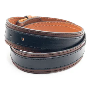 Black & Tan Leather Belt Straps