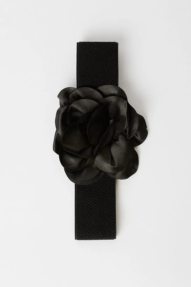 Black Floral Decor Belts