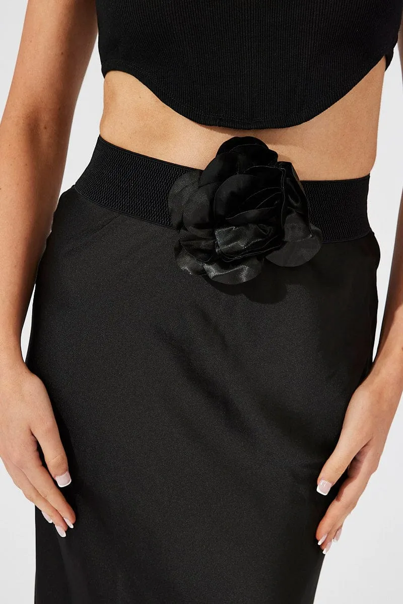 Black Floral Decor Belts