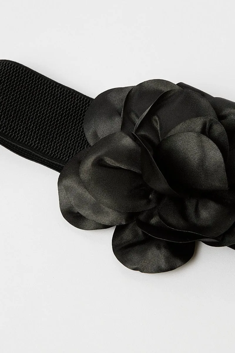 Black Floral Decor Belts
