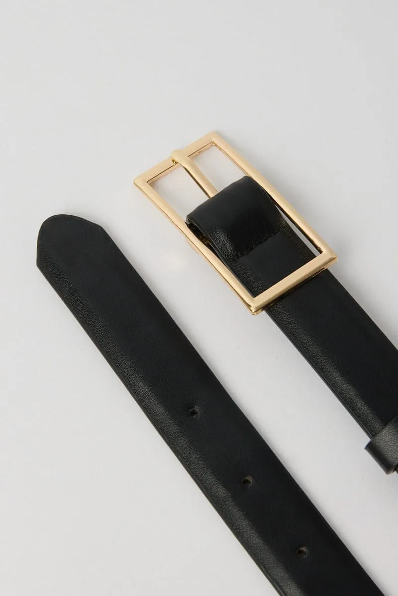 Black Rectangle Buckle Belts
