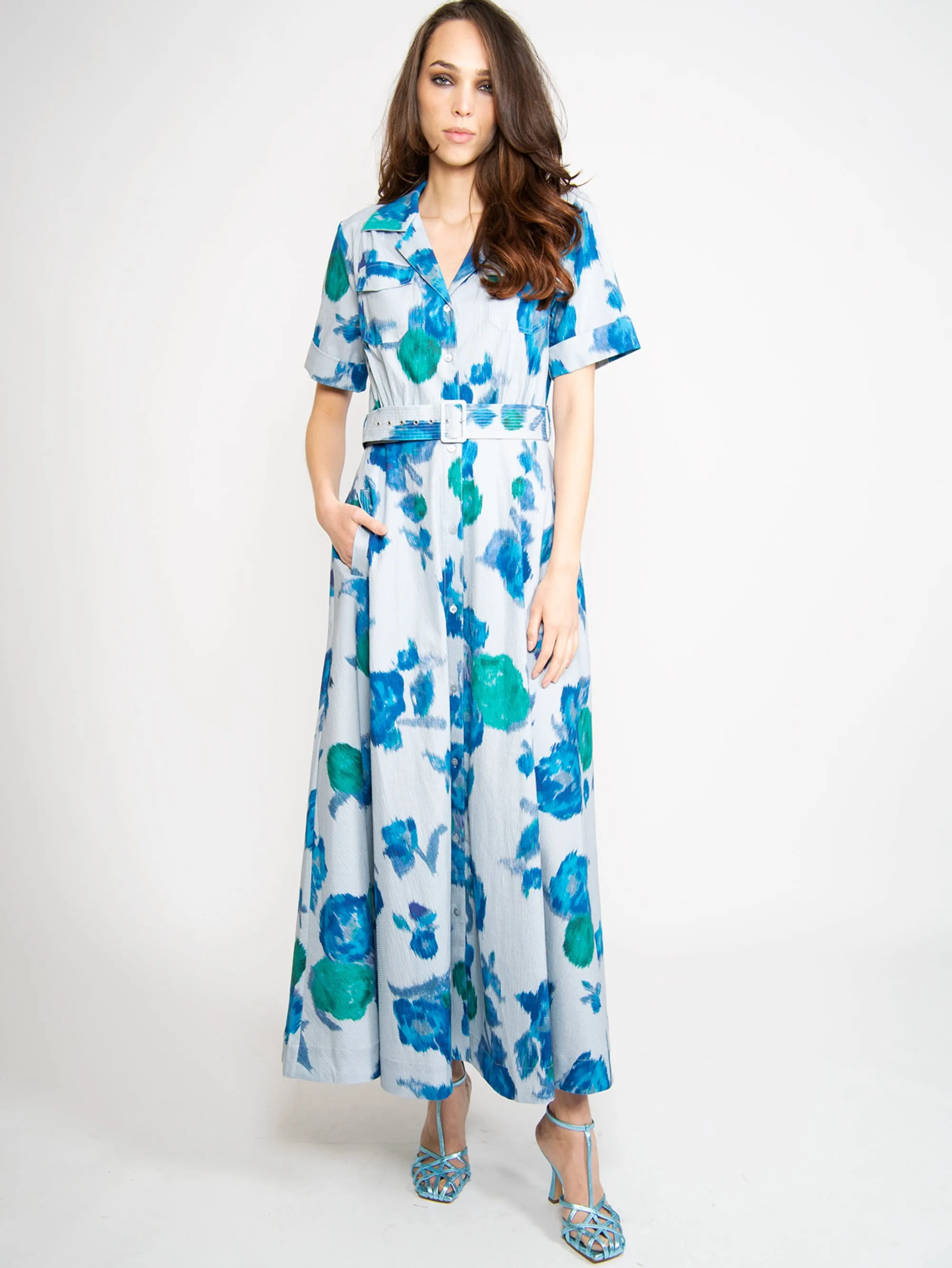 Blue Chemisier Dress