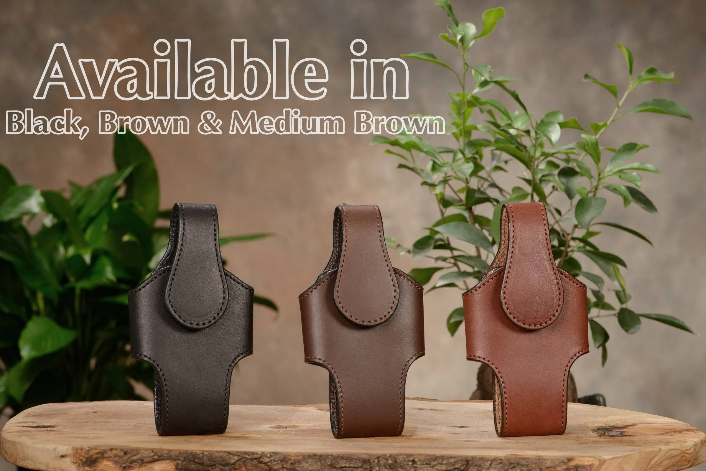 Brown Leather Vertical Cellphone Holster Case