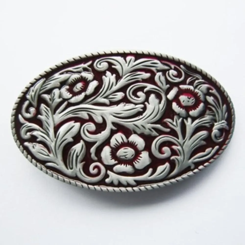 Buckle Western Vintage Belt Buckle WT097 Red