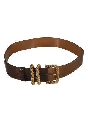 By Far Katina Chain-Link Detailed Buckle Belt