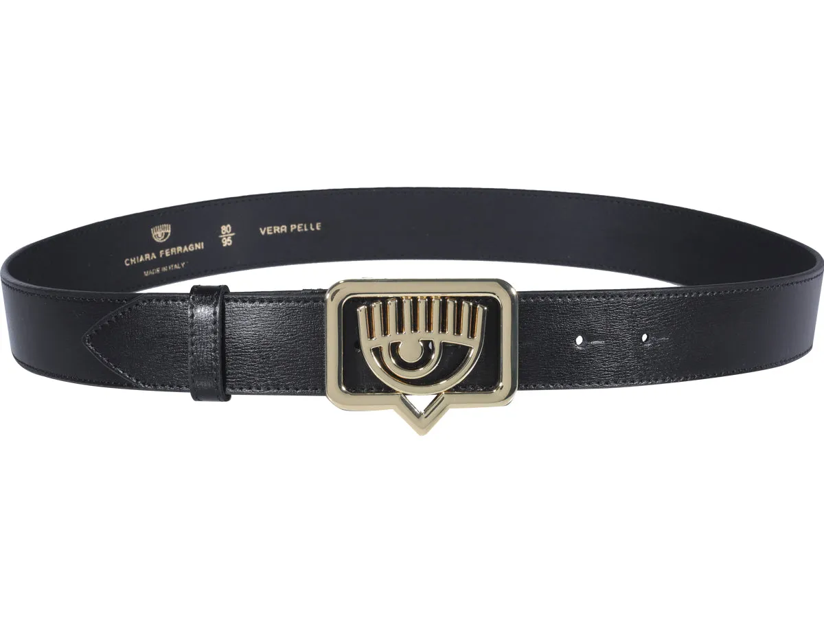 Chiara Ferragni Eyelike Logo-Plaque Belt