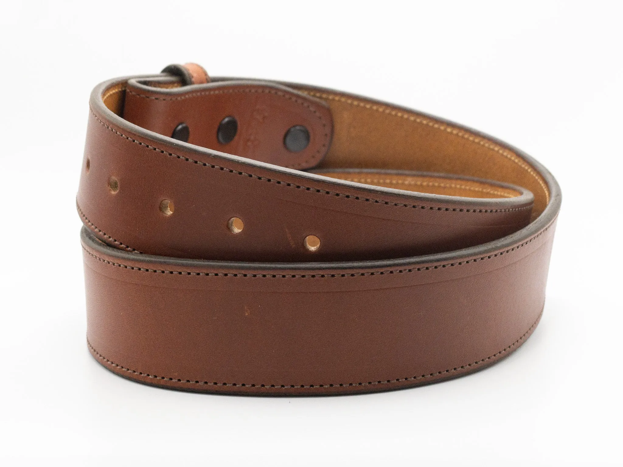 Cognac Bridle Leather Belt Straps