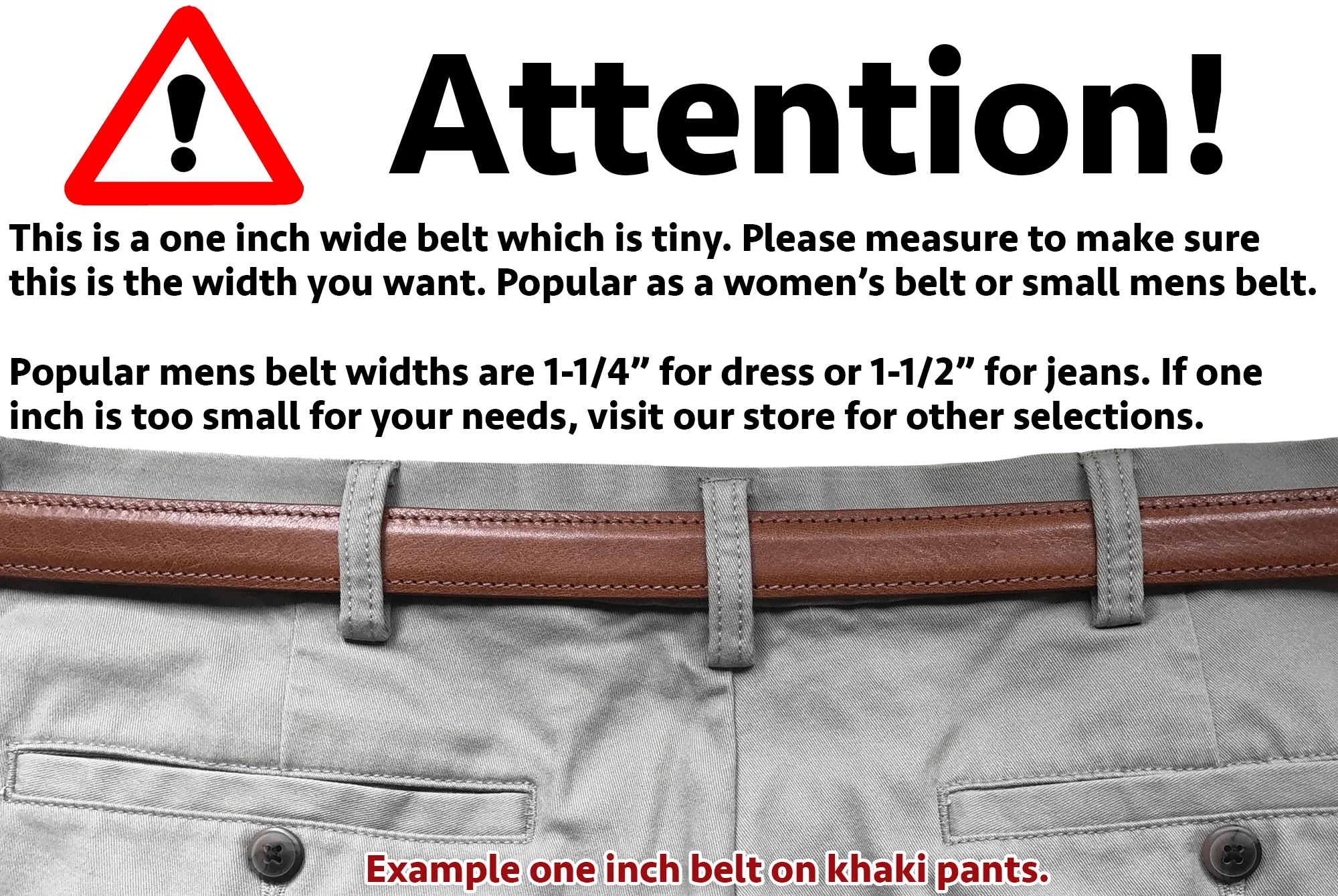 Cognac Italian Calf Leather Dress Belt - 1" Wide Full Grain **Made To Order Allow 5 To 6 Weeks To Ship