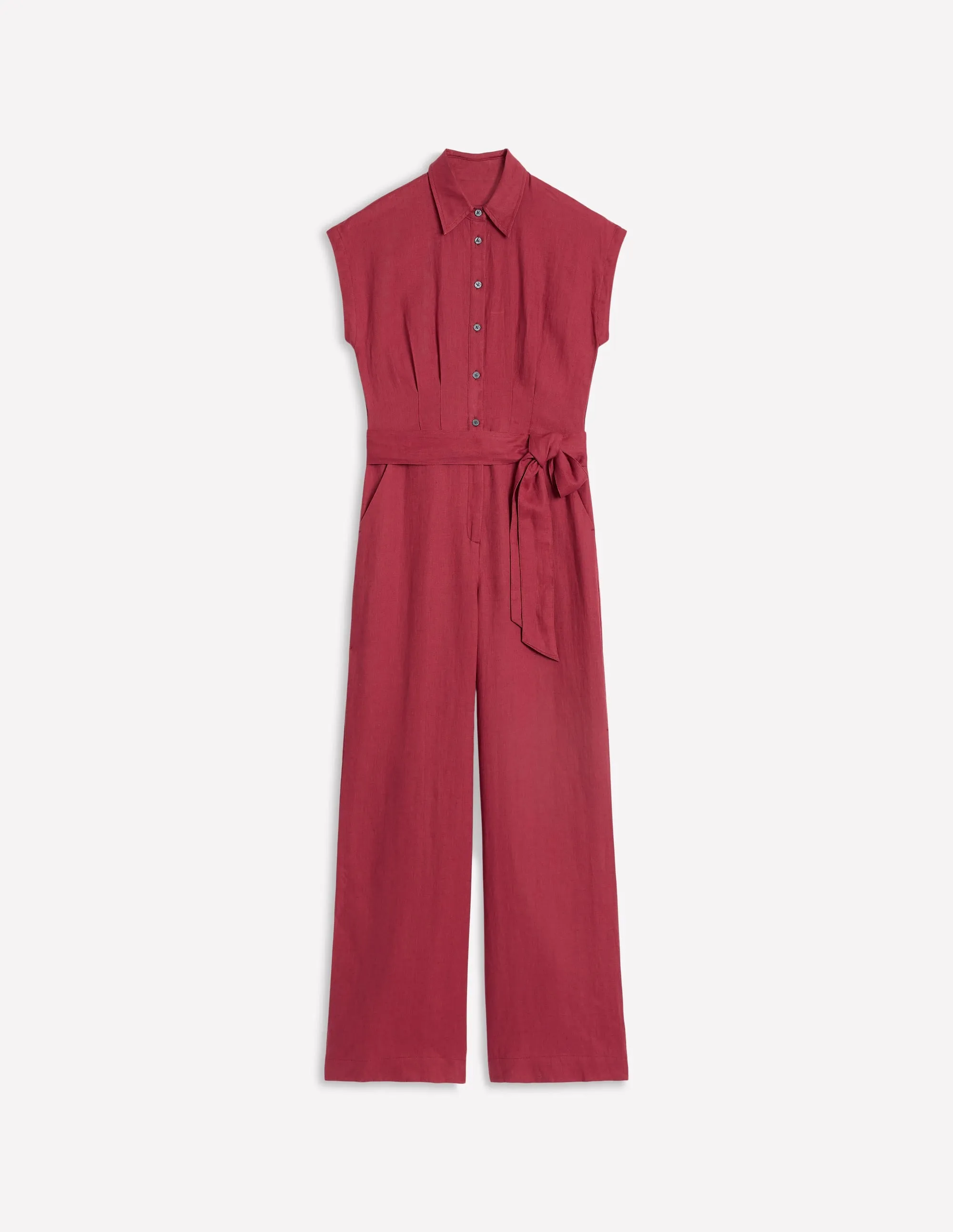 Colette Linen Jumpsuit-Terracotta Red