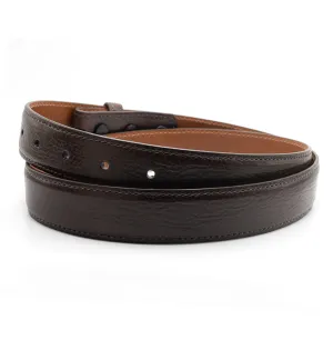 Dark Brown Italian Calf Leather Belt Straps