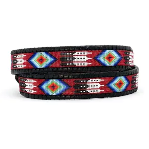 Diamonds and Feathers Beaded Belt