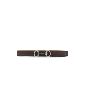 Double Gancini Suede Belt
