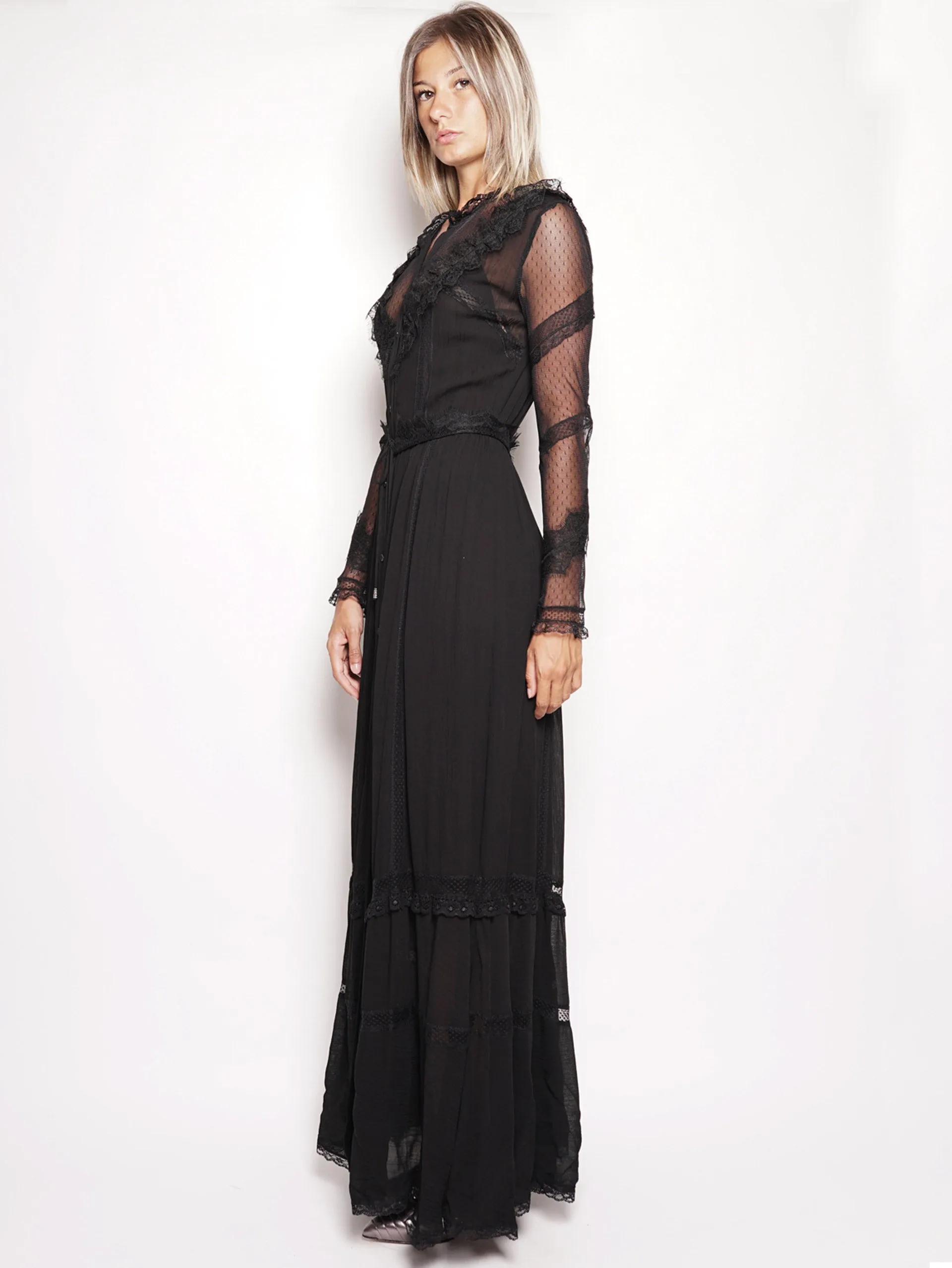 Dress with Black Dice Lace