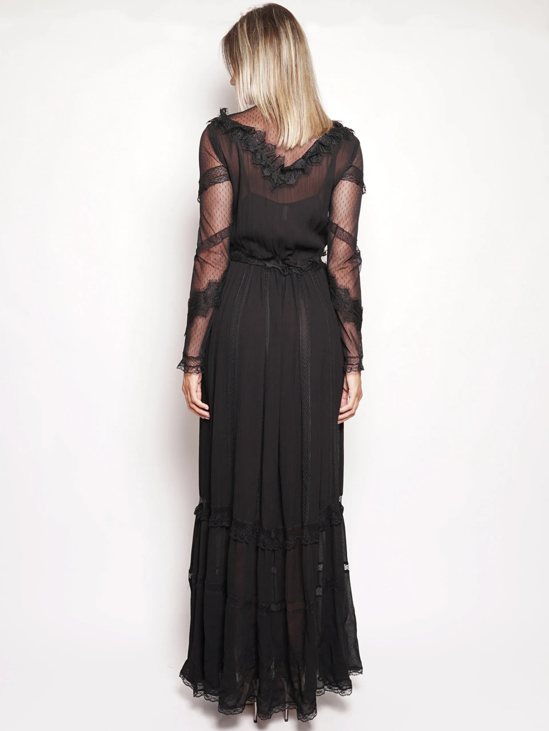 Dress with Black Dice Lace