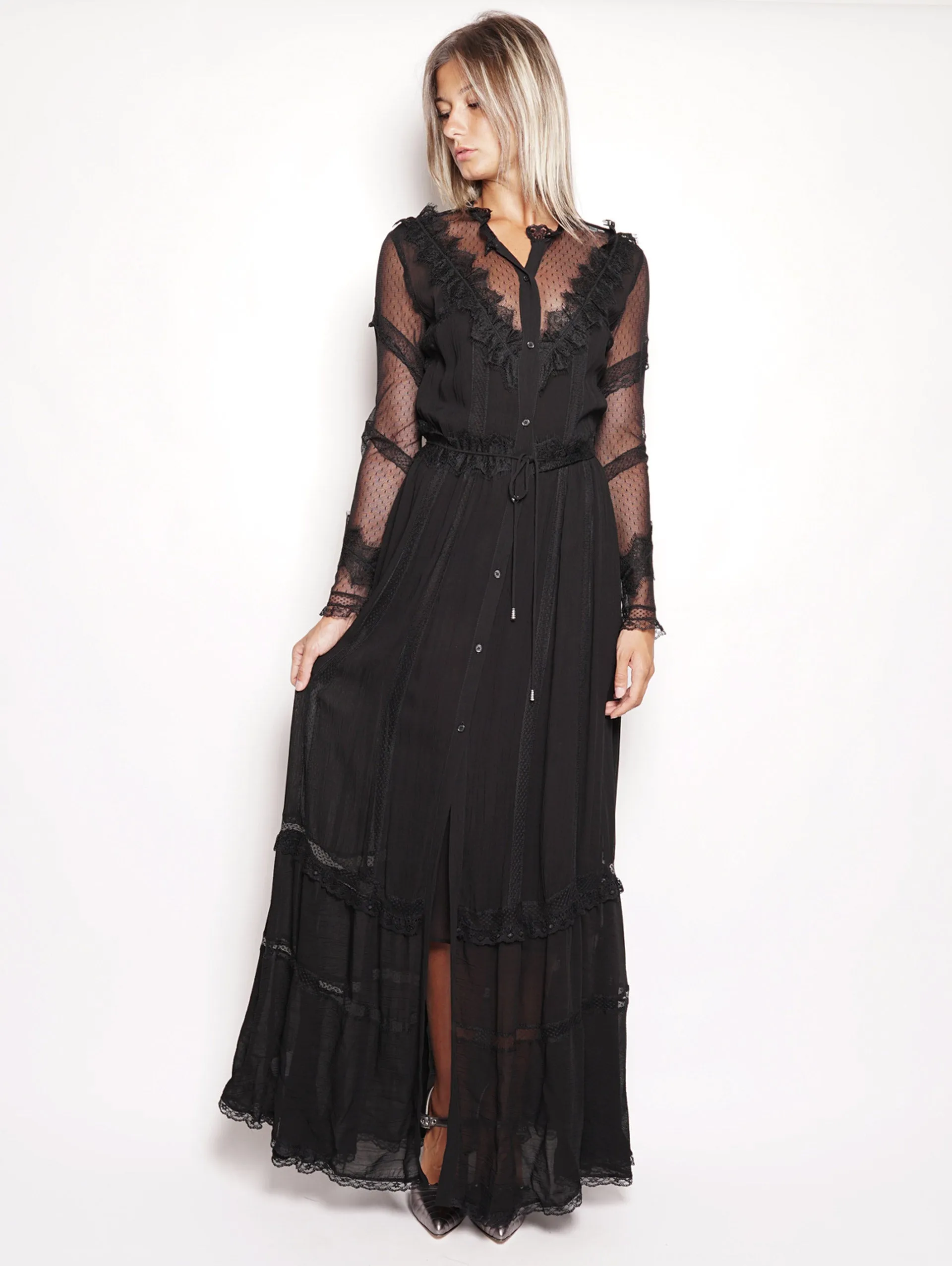 Dress with Black Dice Lace