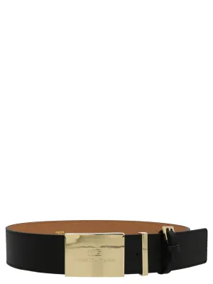 Elisabetta Franchi Logo Plaque Buckle Belt