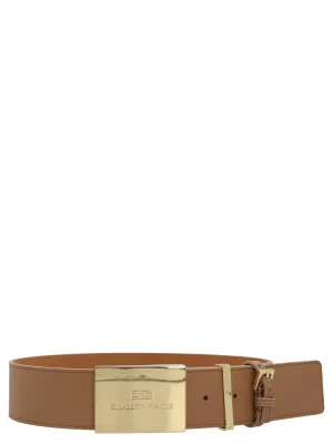 Elisabetta Franchi Logo Plaque Buckle Belt