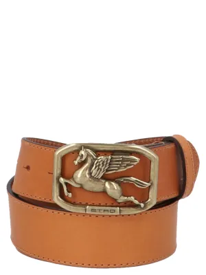 Etro Pegaso Logo Plaque Belt
