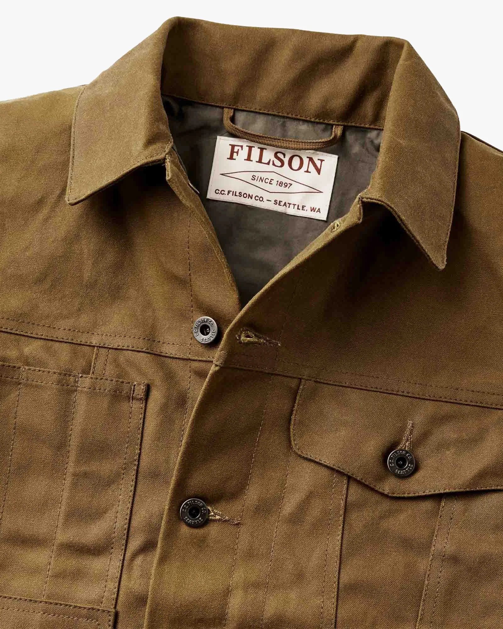 Filson Tin Cloth Short Lined Cruiser Jacket - Dark Tan