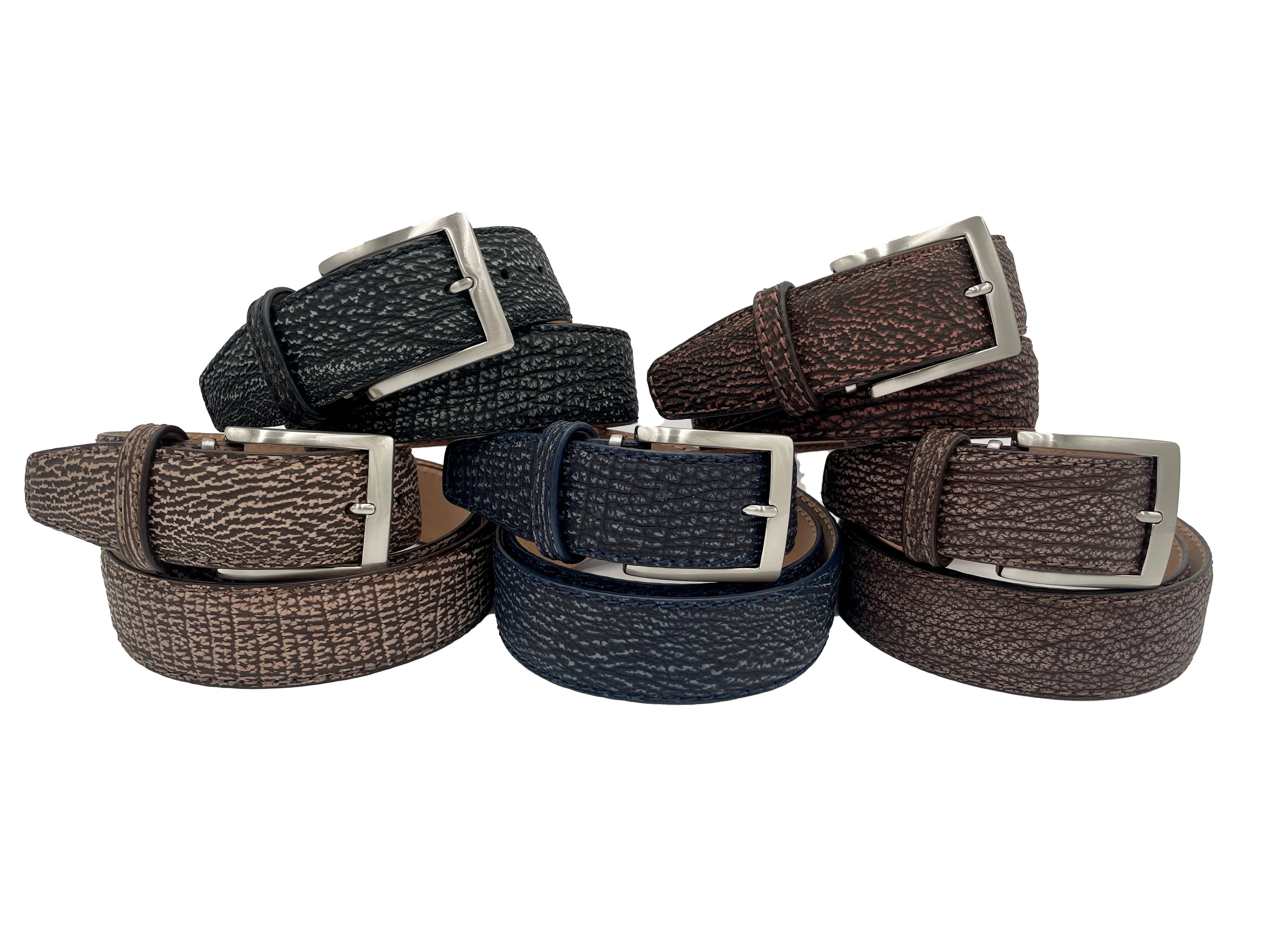 Genuine Shark Skin - Cognac -  40MM
