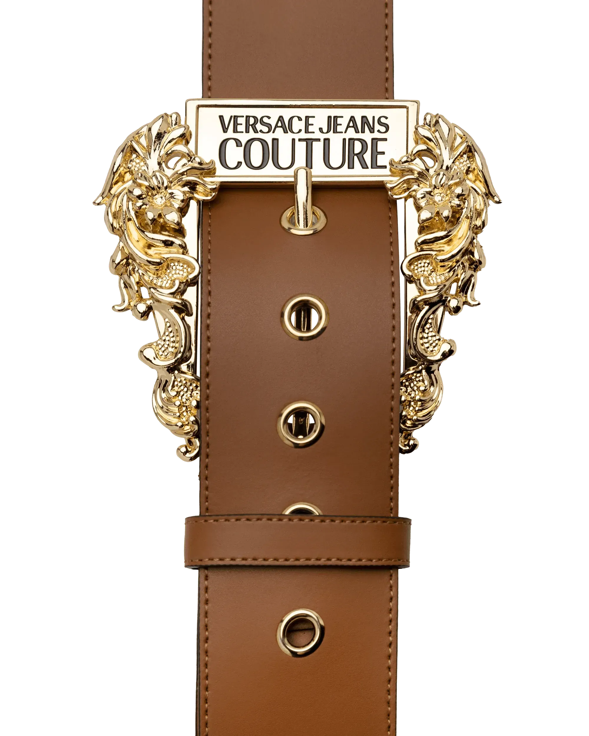 Gold Garland Logo Leather Belt