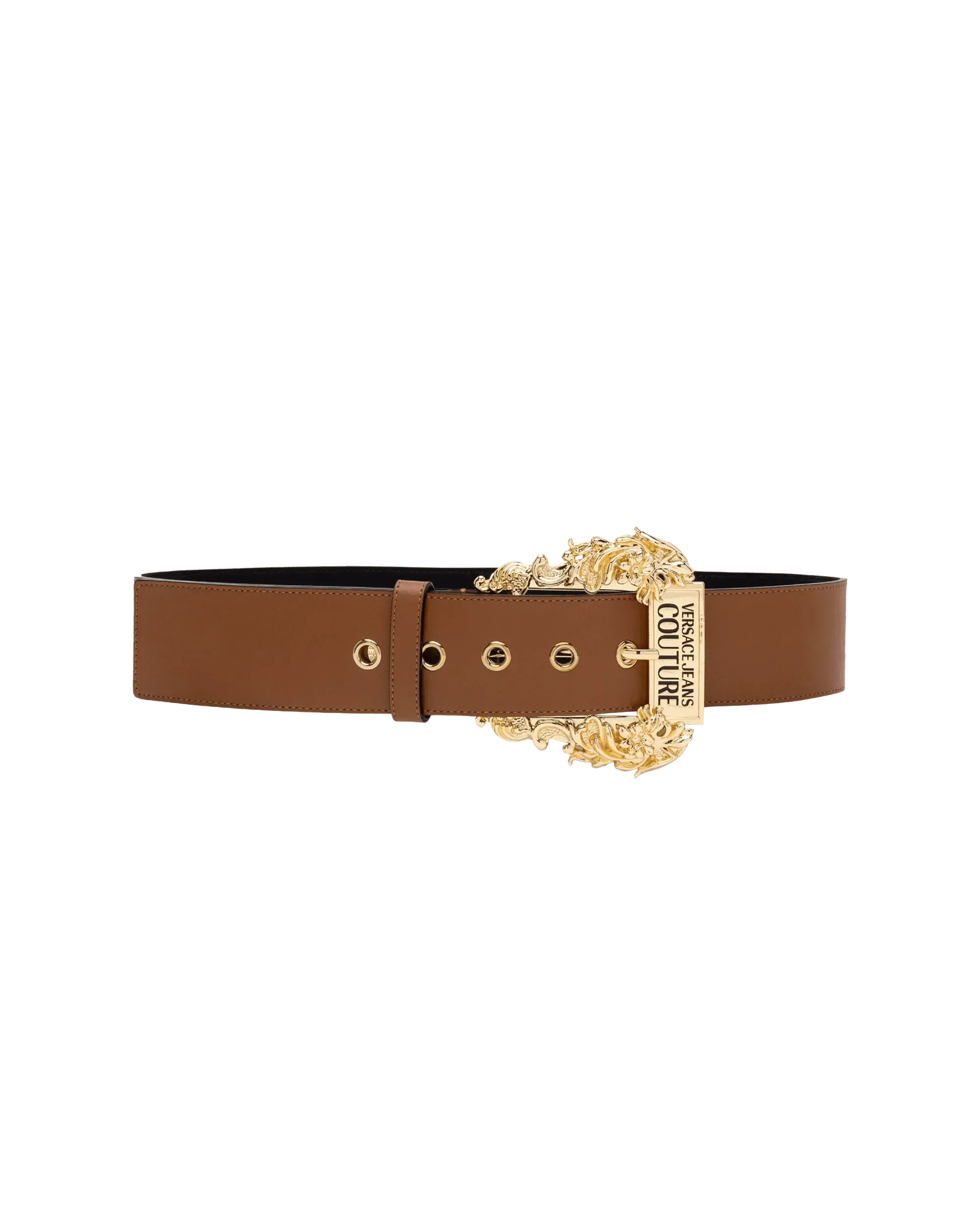 Gold Garland Logo Leather Belt