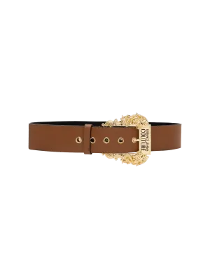 Gold Garland Logo Leather Belt