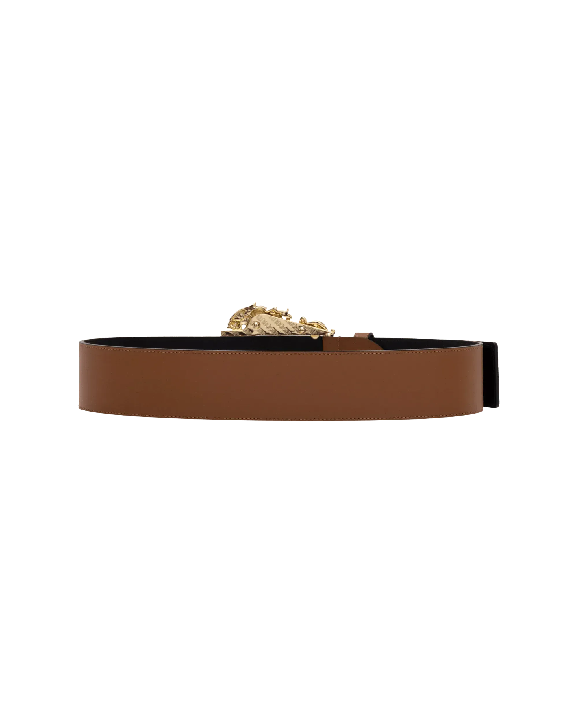 Gold Garland Logo Leather Belt