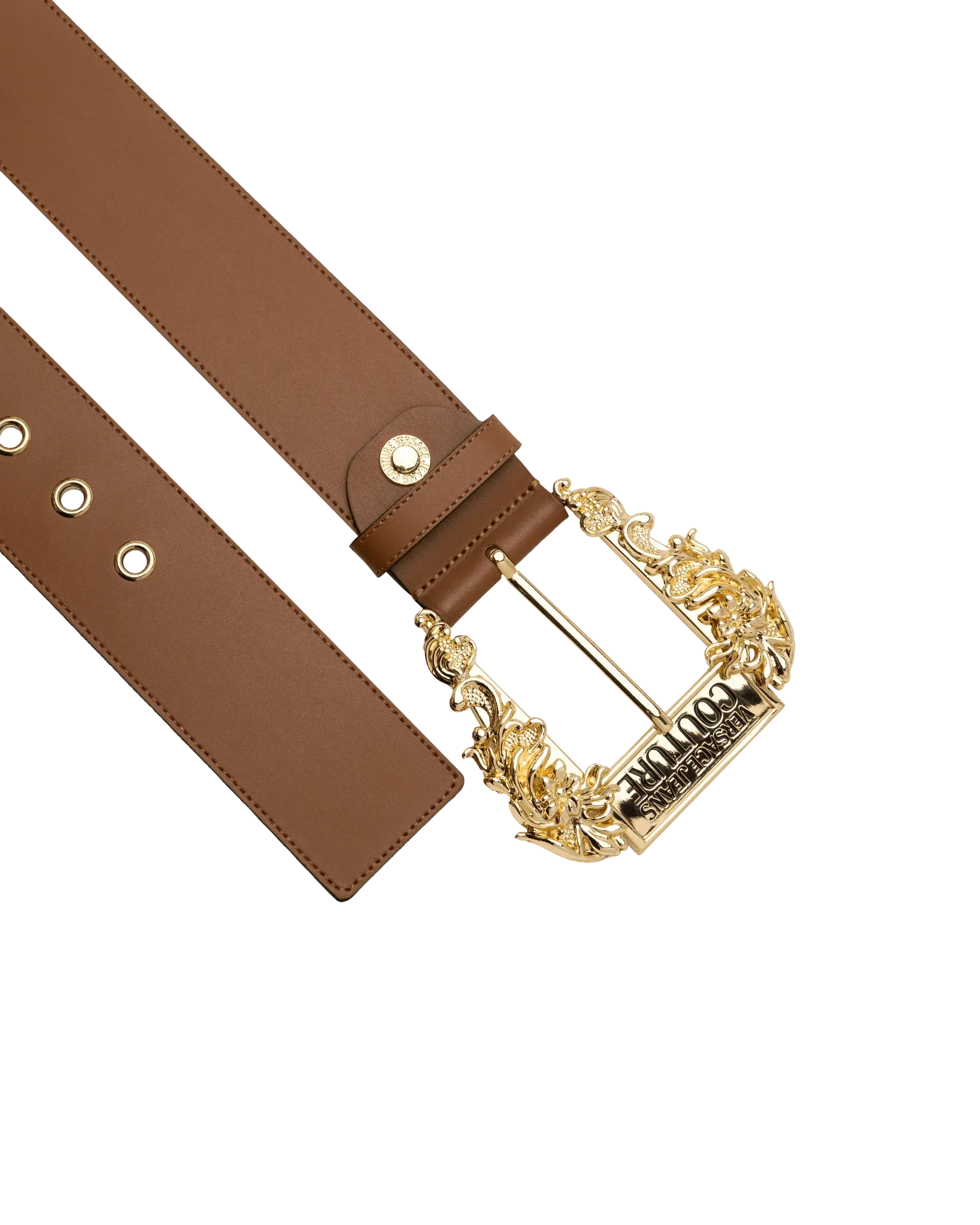 Gold Garland Logo Leather Belt