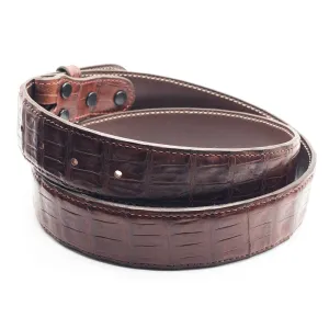 Italian Red Ultra Crocodile Belt Straps