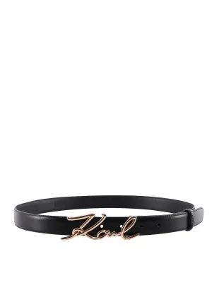 Karl Lagerfeld Logo Plaque Buckle Belt