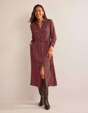 Kate Midi Shirt Dress-Hot Pepper, Petal Pop