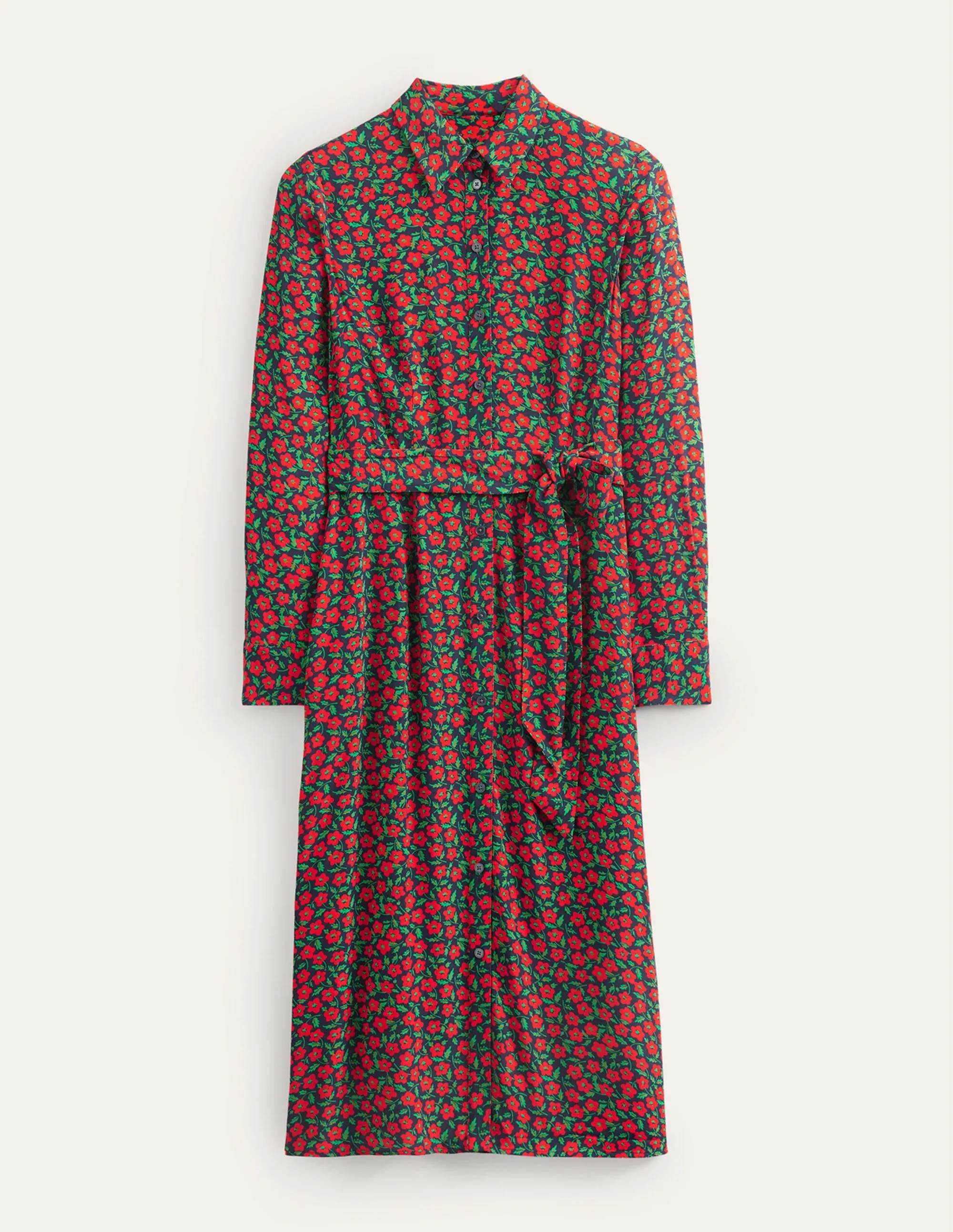 Kate Midi Shirt Dress-Hot Pepper, Petal Pop
