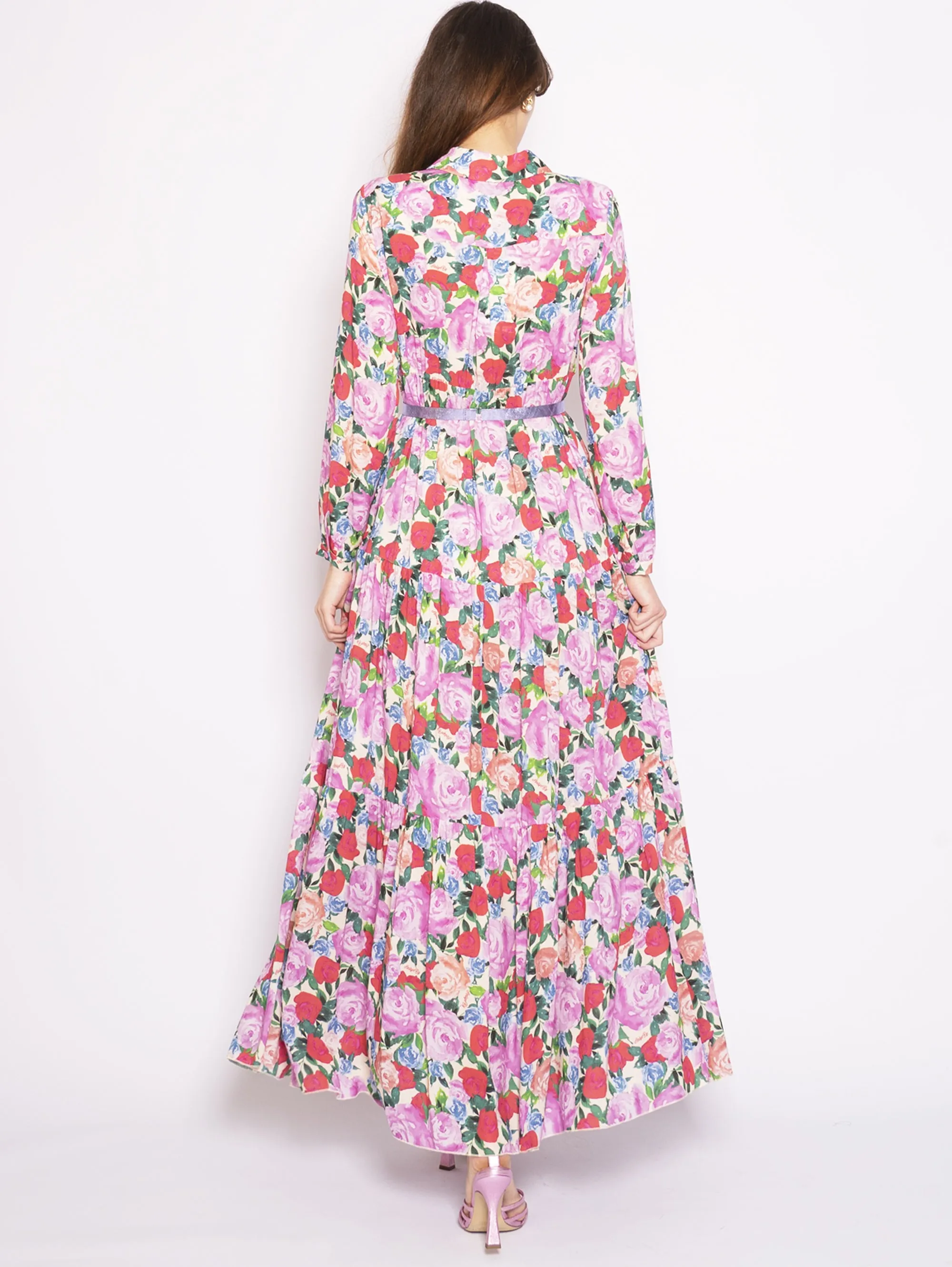 Long Dress with Belt Chemisier Tula Multicolor