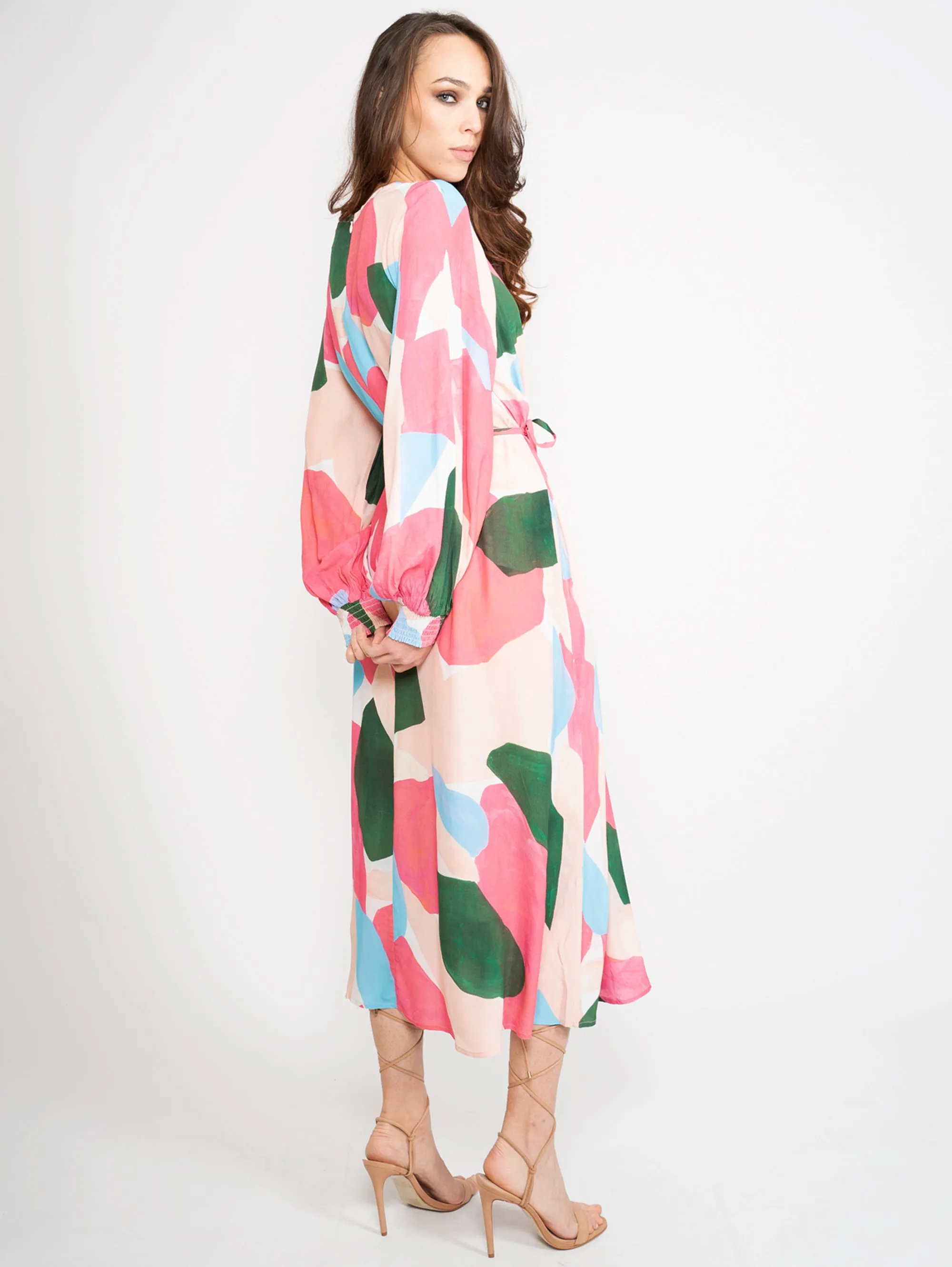 Long Dress with Multicolor Print
