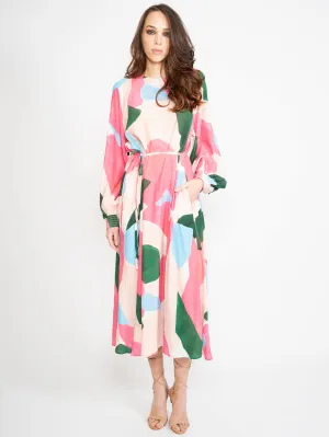 Long Dress with Multicolor Print