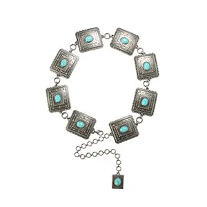 M&F Ariat Scalloped Square Concho Chain Turquoise A1567433