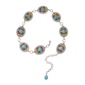 M&F Nocona Belt Serape Turquoise Chain Multicolours N320001097