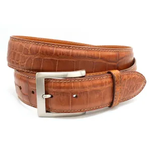 Matte Cognac Alligator Golf Belt