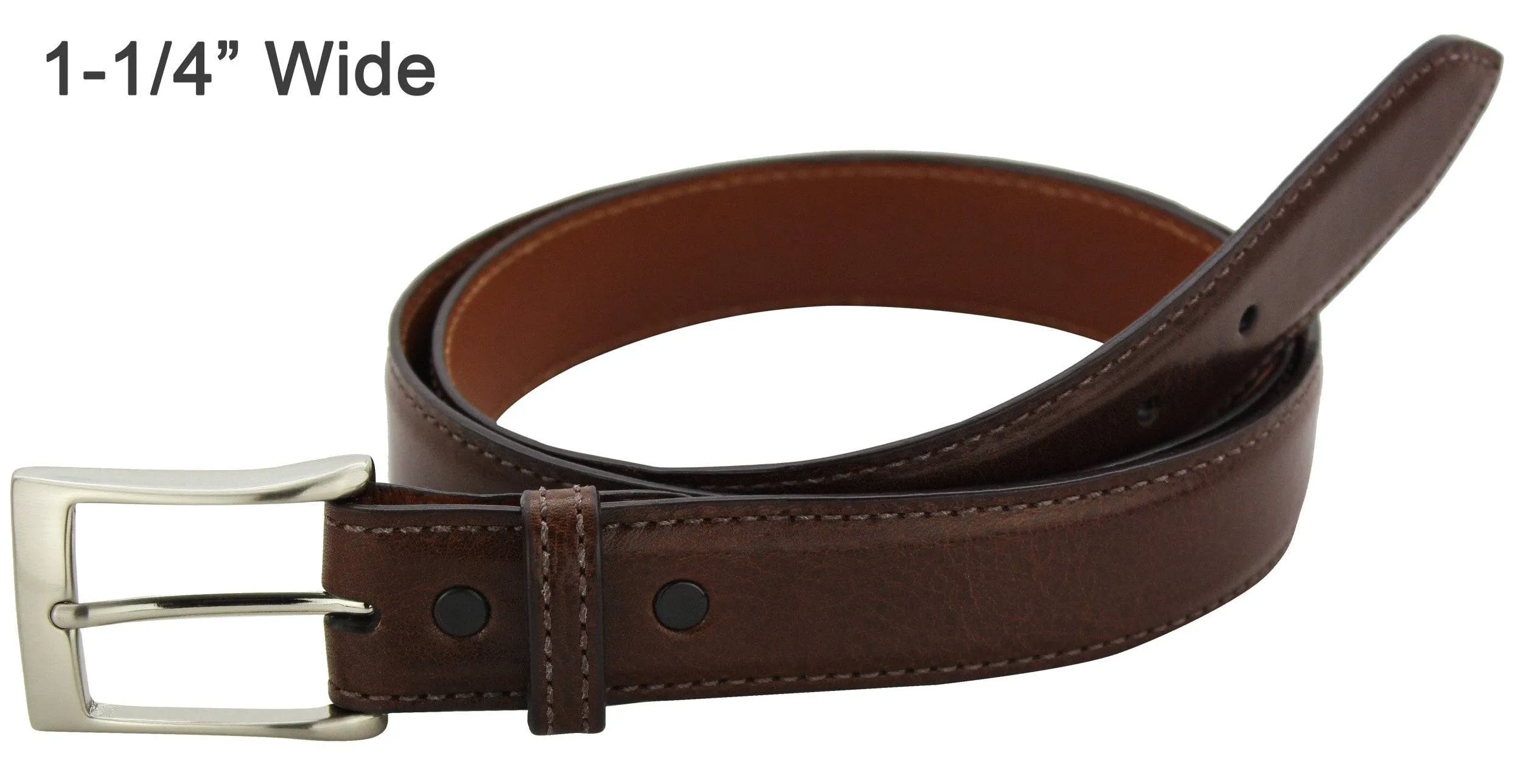 Men's Brown Italian Calf Leather Designer Full Grain Leather Belt **Made To Order Allow 5 To 6 Weeks To Ship