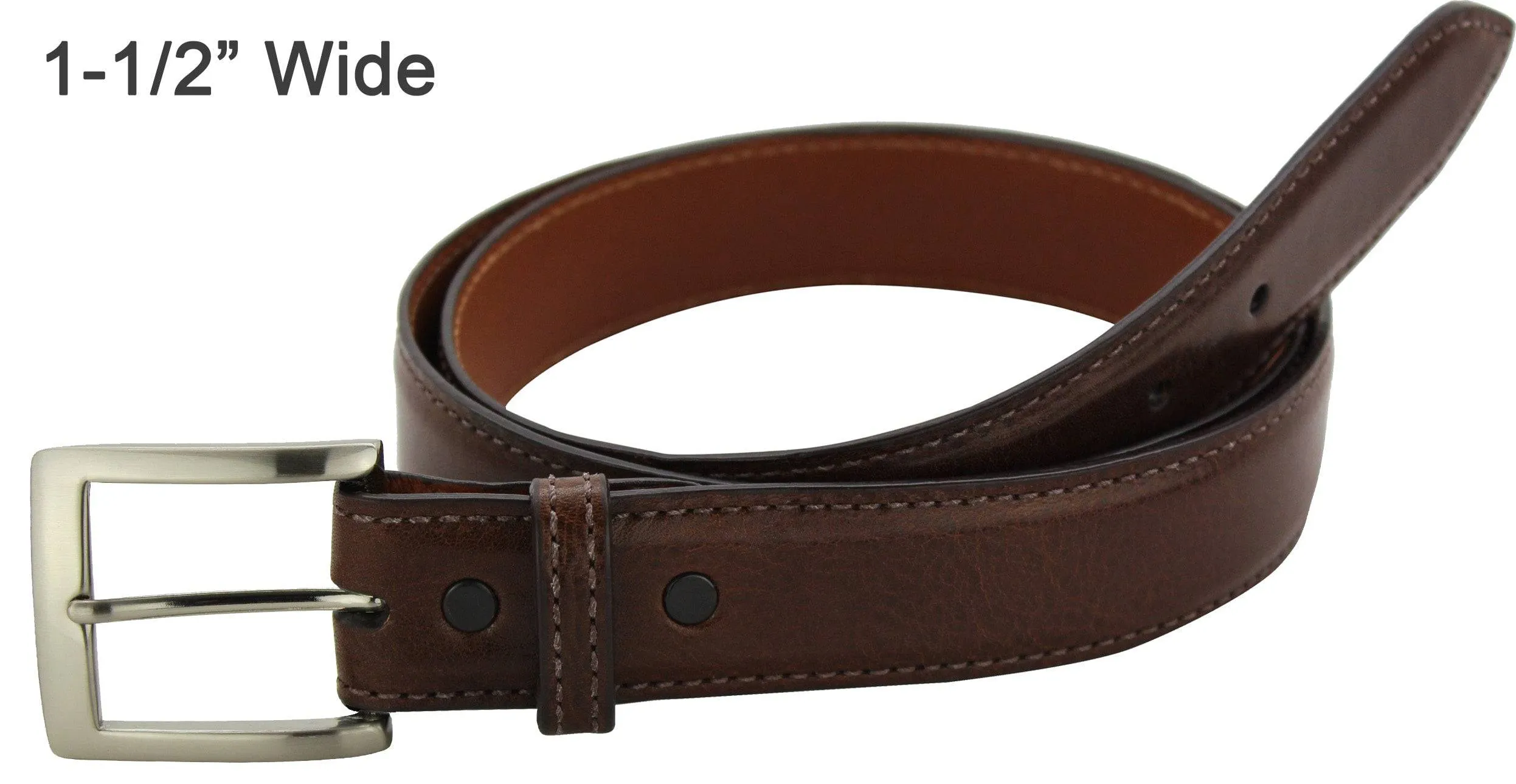Men's Brown Italian Calf Leather Designer Full Grain Leather Belt **Made To Order Allow 5 To 6 Weeks To Ship