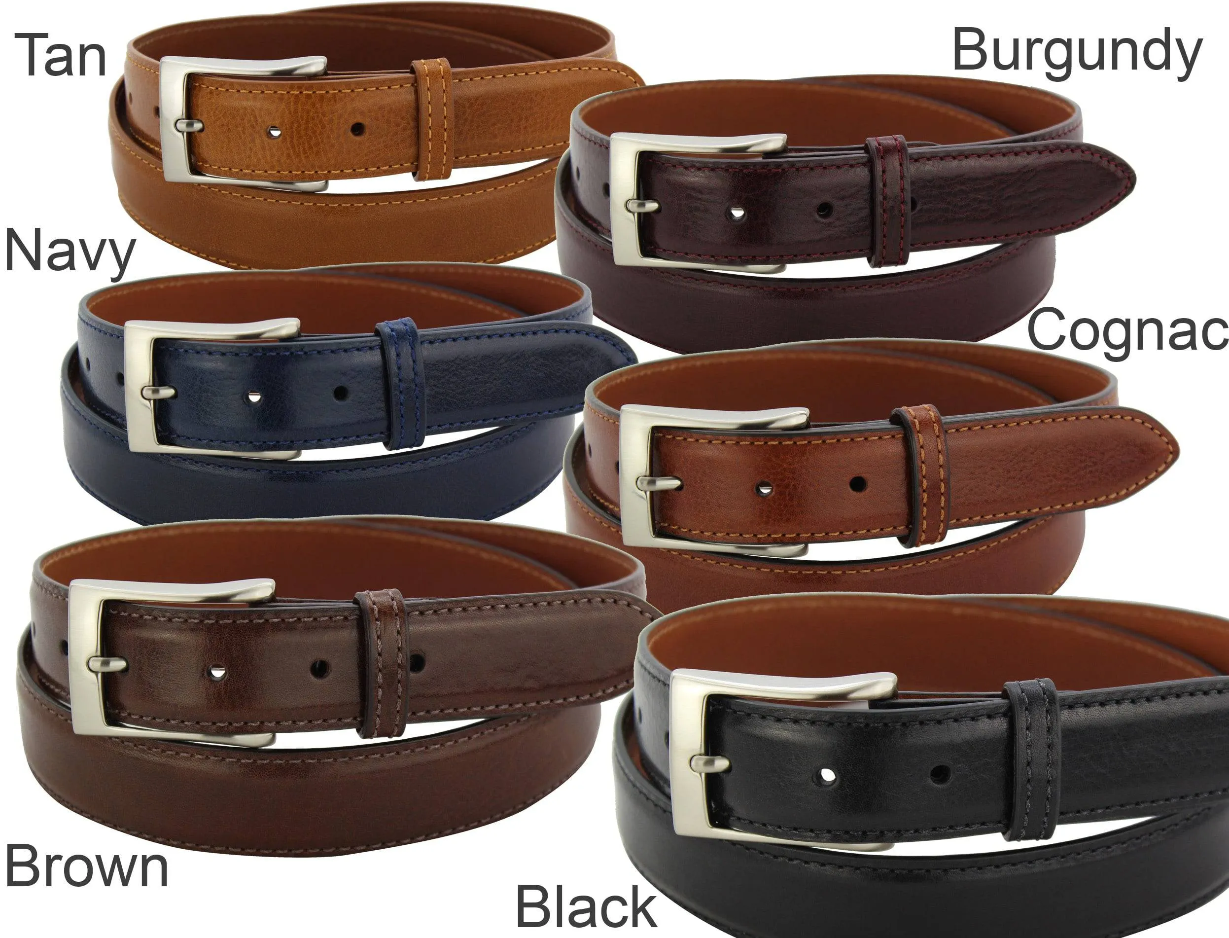 Men's Cognac Italian Calf Leather Designer Full Grain Leather Belt **Made To Order Allow 5 To 6 Weeks To Ship